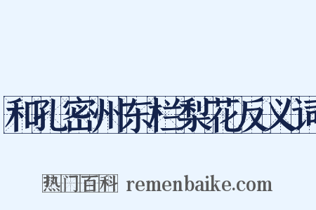 和孔密州东栏梨花反义词是什么意思的图片